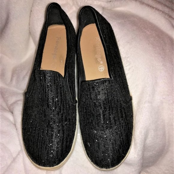 Reneeze Oma-3 Glitter Slip On Sneaker Black Siz 9 - Picture 2 of 3